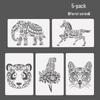 YUELU Creative Animal Lace Ruler Scratch Art Template