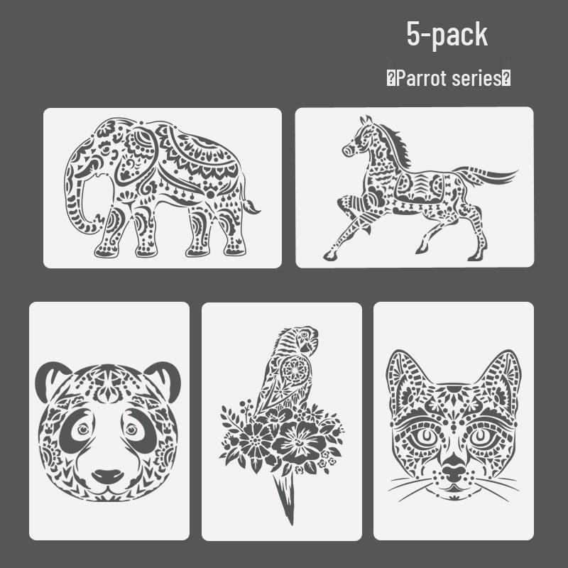 YUELU Creative Animal Lace Ruler Scratch Art Template