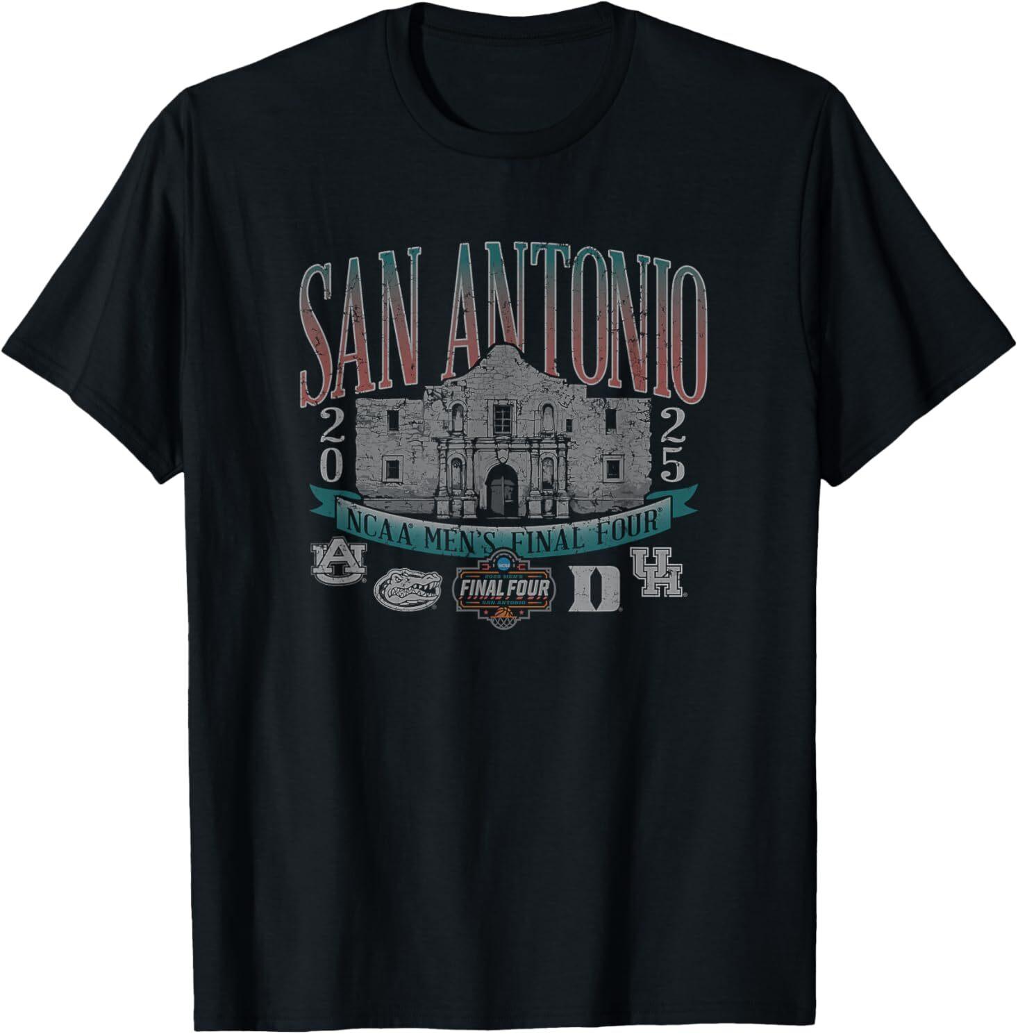 NCAA FinaI Four 2025 Basketball 4-Team Alamo San Antonio T-Shirt Unisex T-Shirt XXXXL