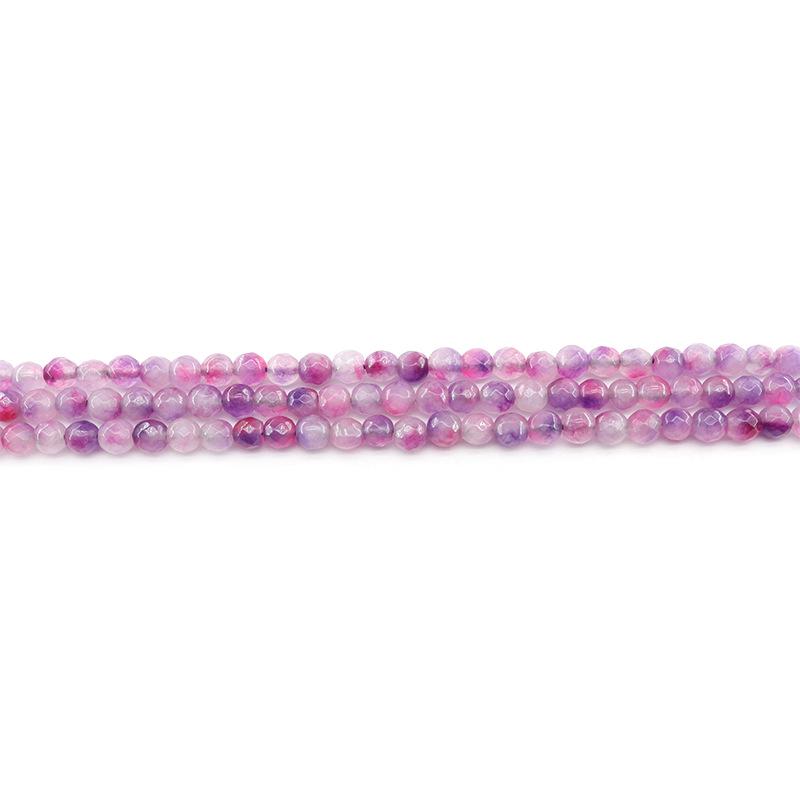 6mm Faceted Rose Purple Seven-Color Jade Natural Stone Beads for DIY Jewelry Making
