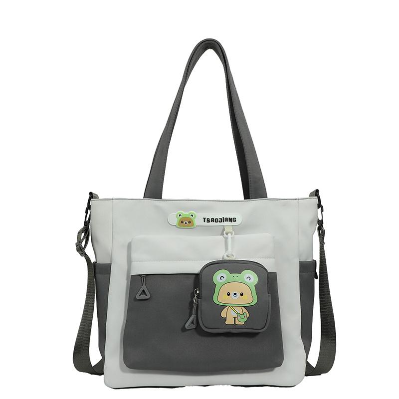 

Женская сумка через плечо большой емкости, цветная сумка-блок, сумка для студентов, сумка через плечо серый