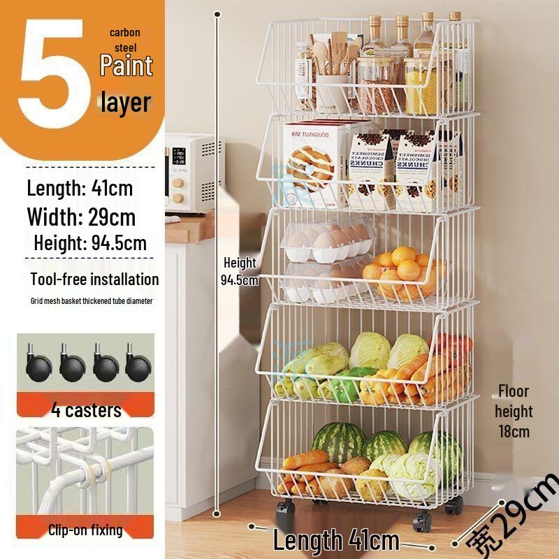 Estantería Giratoria de Pie para Cocina y Dormitorio para Frutas, Verduras y Snacks