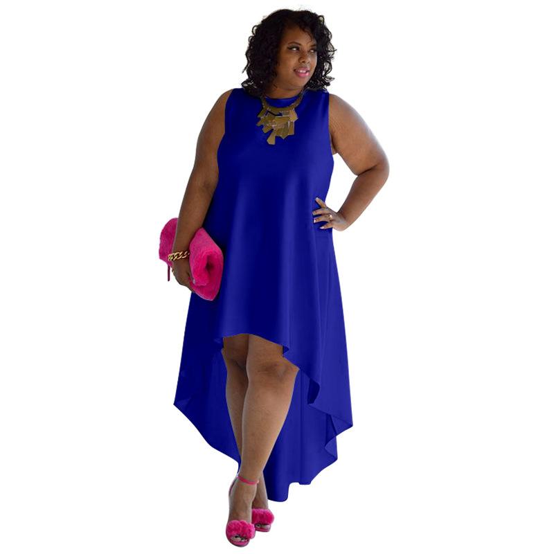 Plus Size Women's Dress Fashion Temperament Sleeveless Sexy Round Neck Comfortable Casual Dresses