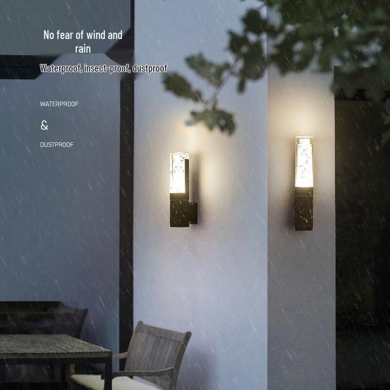 Modern Black Wired Outdoor Wall Sconce