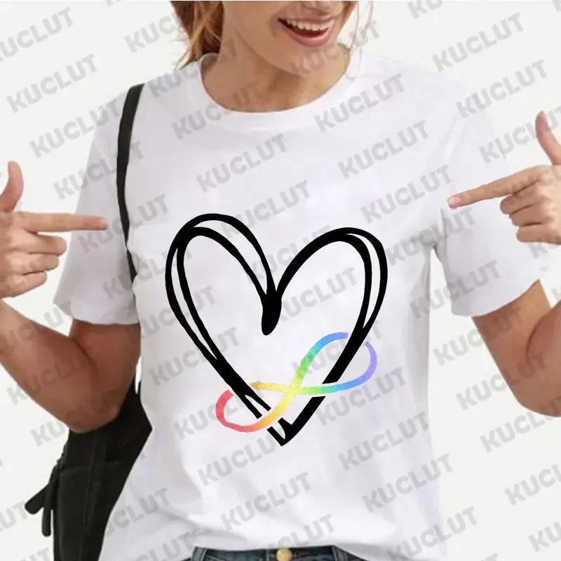 

Одежда для женщин с аутизмом Футболки с символом бесконечности для повышения осведомленности об аутизме Футболка для мамы Футболка с нейроразнообразием Хлопковая футболка для аутистов Топы из хлопка 4XL