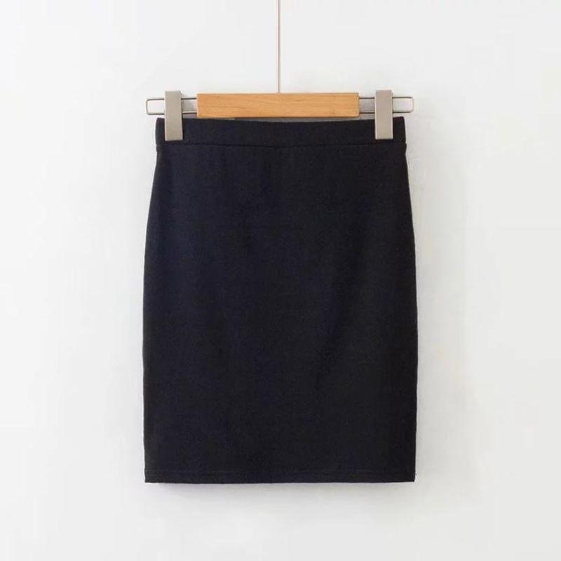 

Elastic Hip Skirt Spring/Summer New Arrival Fashion Body Shaping Pure Color Base Skirt Wrapped Ol Skirt High Waist Women s Skirt Black S