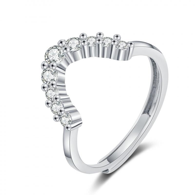 Niche Rhinestone Ring for Women – Personalized, Fashionable, Adjustable Open Design