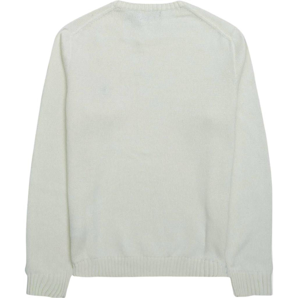 Polo Ralph Lauren Logo Embroidered Crew Neck Long Sleeve Knit Sweater Men Sweater Cream 710810846-035