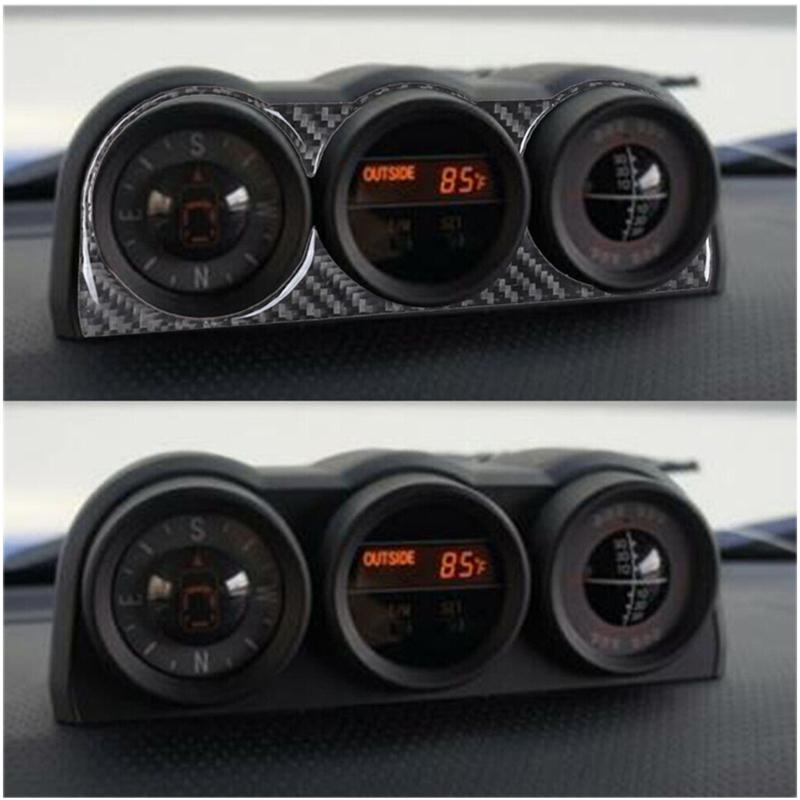 Car Center Console Compass Panel Cover Trim Fit for Toyota FJ Cruiser 2007-2015 2016 2017 2018 Black Carbon Fiber