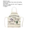 Sleeveless Apron Stain Repellent Linen Strong Absorbent Cactus Pattern Cooking Bib Kitchen Supplies