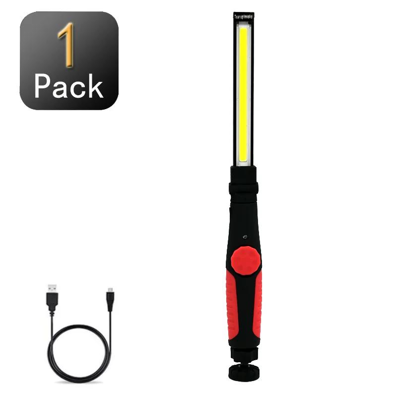 1/3Pcs Portable COB Work Light USB Rechargeable LED Flashlight with Magnetic Base for Car Repair, Home Garage, Emergency