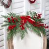 Plastic Artificial Christmas Decoration Red Berries Cypress Leaf Pendant  for Christmas Decoration