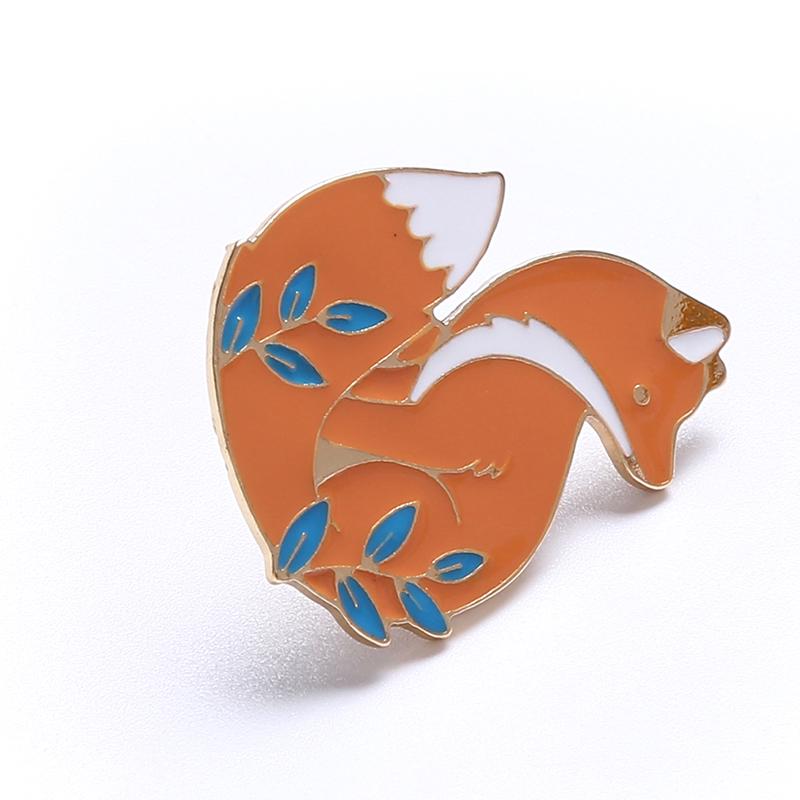 Buy Home Supplies Cute Fox Metal Enamel Brooch Pin Fashion Jewelry at ...