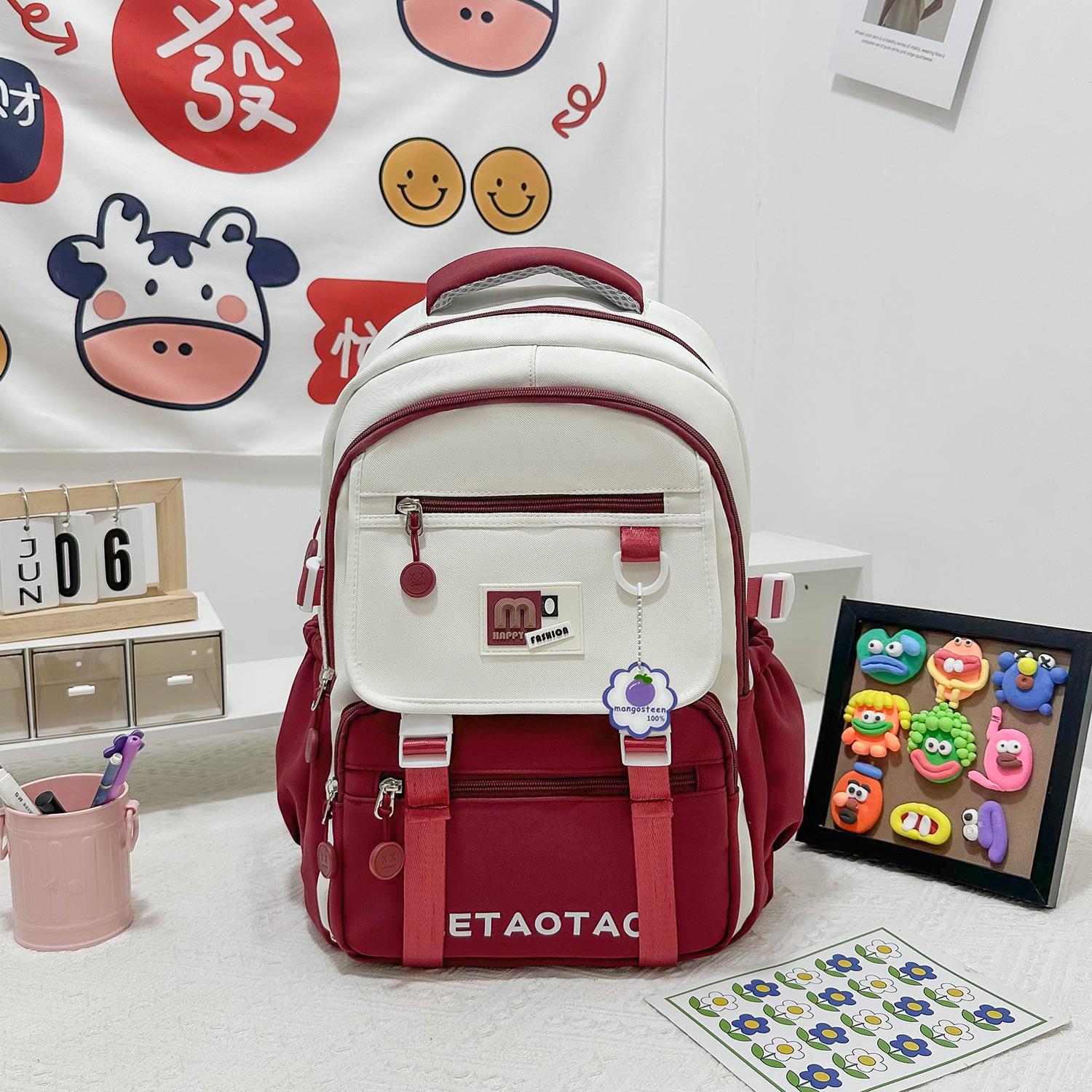 

New Student Children s School Bag Grade 5-6 Backpack Anti-splashing Reducing Burden Backpack Large Capacity Backpack красный