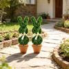 Artificial Bunny Topiary Stake for Garden Yard Lawn Easter Decor with Ribbon Bow Easter Decor for Indoor Outdoor Easter Decor