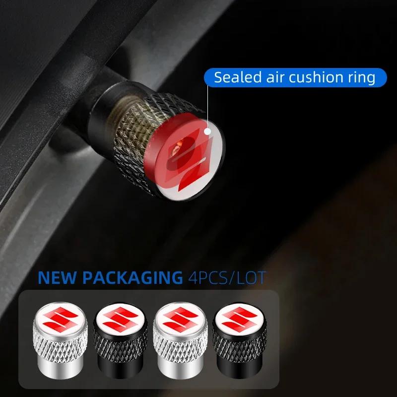 Car Styling 4Pcs Metal Wheel Tire Valve Caps Stem Case For Suzuki Grand Vitara Sx4 Swift Alto Jimny