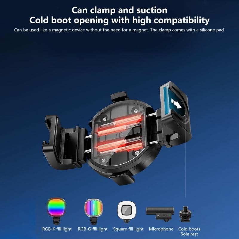 Ergonomic Portable Travel Tripod Stick 360 Rotatable Phone Holder For Phone Devices Wireless Control Photography Tool