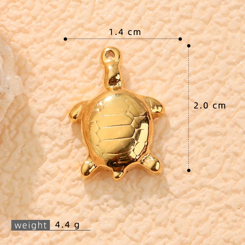 18K Gold Meeresschildkröte Anhänger Halskette - Nicht verblassend, DIY Schmuckzubehör