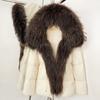 Women's winter winter new waist high-end fur thickened warm removable real fox fur collar hooded down jacket