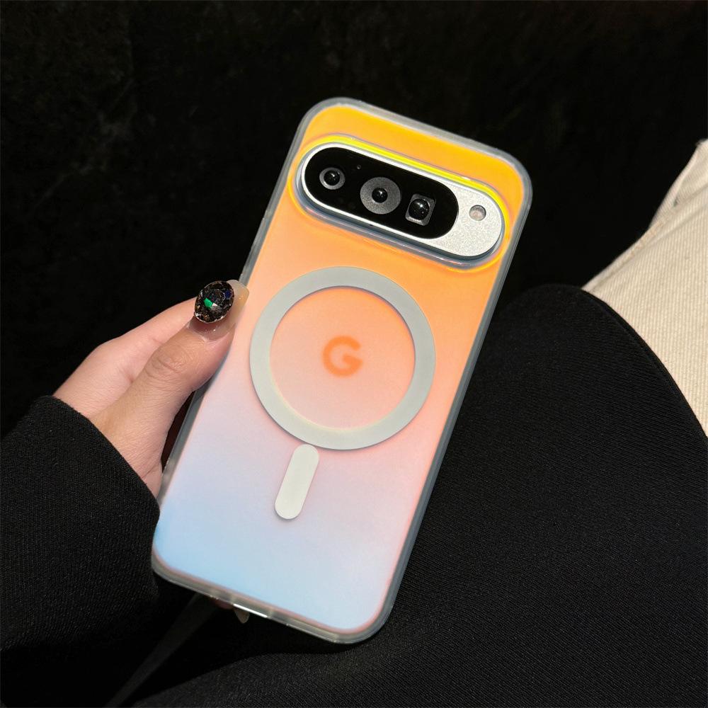 Applicable To Google Google Mobile Phone Case 9Pro/10proXL Terminator Pixel9A Glitter Magnetic Transparent Case