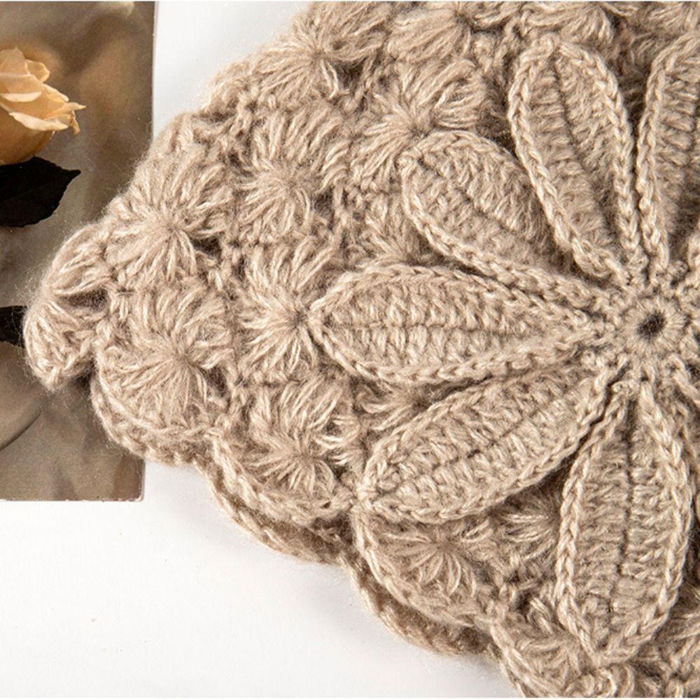Bohemian Style Beanies Hat Handmade Weave Cap Sweet Hollow Out Knitted Hat  Spring and Summer