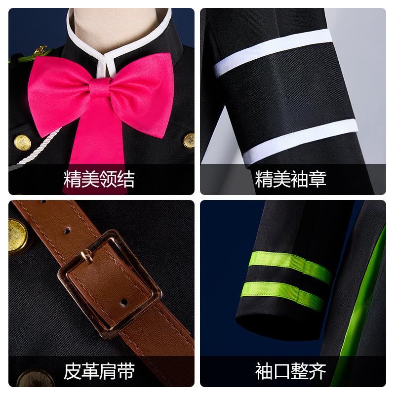 Cosplay di Seraph of the End Costume di Shinoa Hiragi, Uniforme della Moon Demon Company Abito da Palco Anime