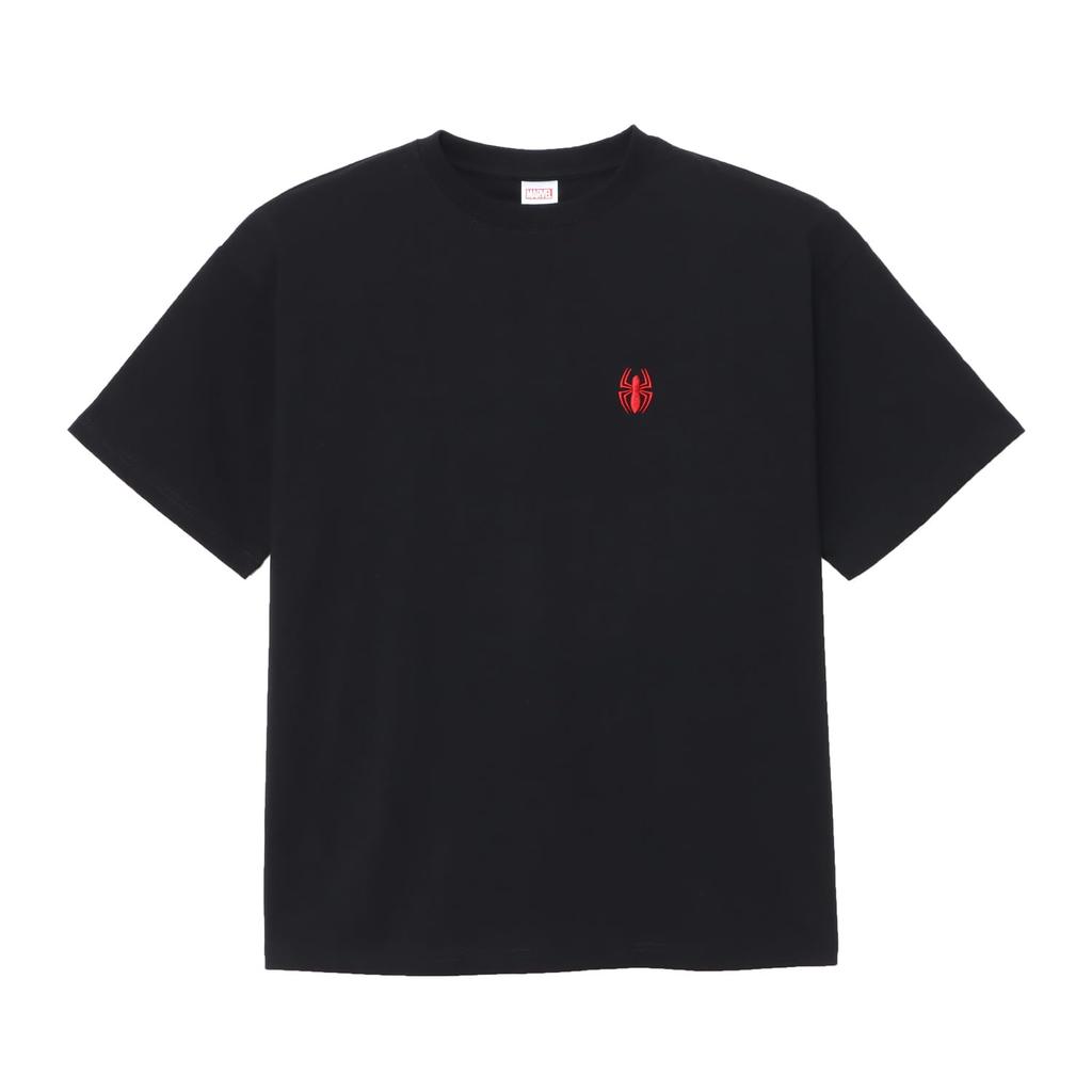 Small Planet Marvel Print Short Sleeve T-Shirt, Spider-Man vs. Venom, One Size Fits All, Black