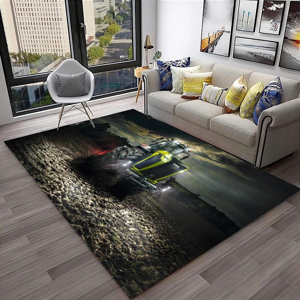 3D Retro Auto Traktor LKW Serie Teppich für Zuhause Wohnzimmer Schlafzimmer Sofa Fußmatte Dekor, Kinderzimmer Teppich Rutschfeste Bodenmatte