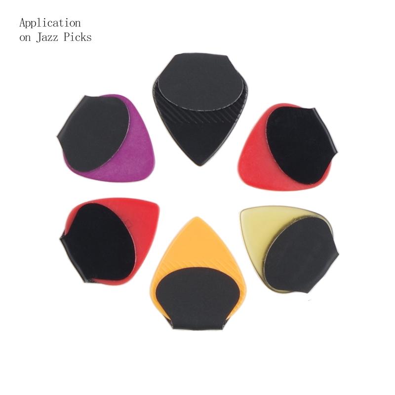 10x Guitar Pick Grips Large Area Durable Reusable Stick On Grip for Picks Non Slip Soft Comfortable Picks Stop Dropping