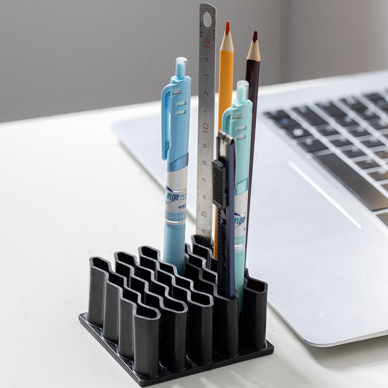1Pc Creative Silicone Wave Pen Holder Durable Desktop Brush Organizer Pencil Paint Brushes Storage Basket Stationery Supplies