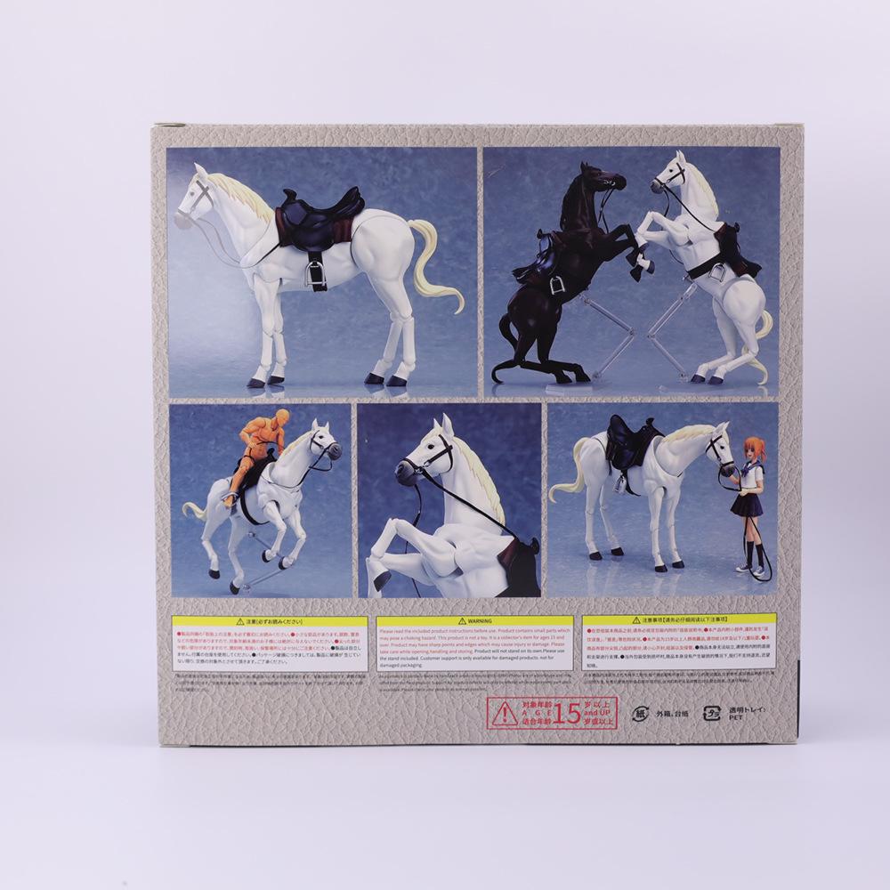 Movable Animal Figma Horse Model and Rider Figurine for Painting Simulation