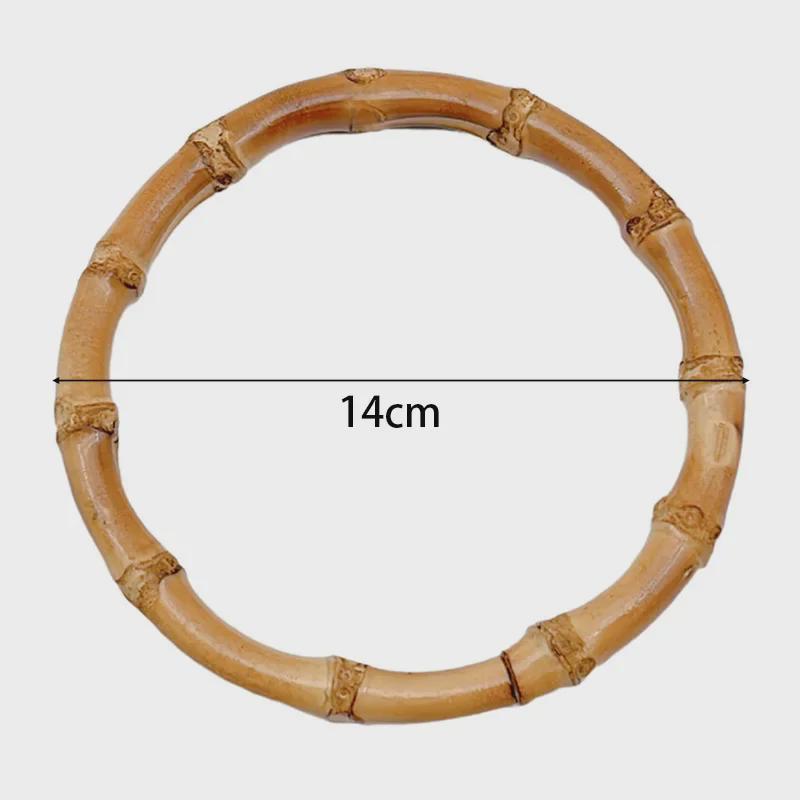 "Handmade Wooden Bamboo Round D-Shaped Bag Handle Gift Box"