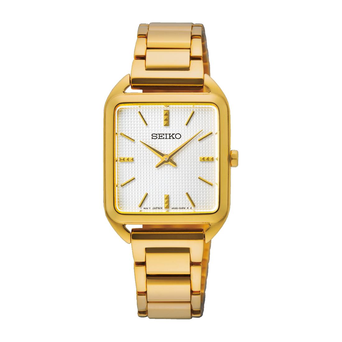 SEIKO Классические кварцевые женские часы 26 мм из нержавеющей стали SWR078P1
