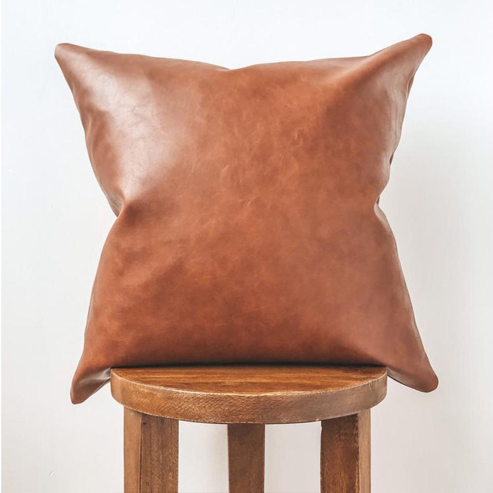 Bed Cushion Cover Solid Color Leather Modern Simple Style Bedroom Living Room Decoration Car Sofa Pillow Case 45x45cm/30x50cm