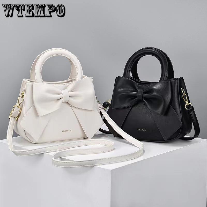 Moda Color Sólido Lazo Cremallera Bolso Pequeño Bolso de Mano Pequeño para Damas