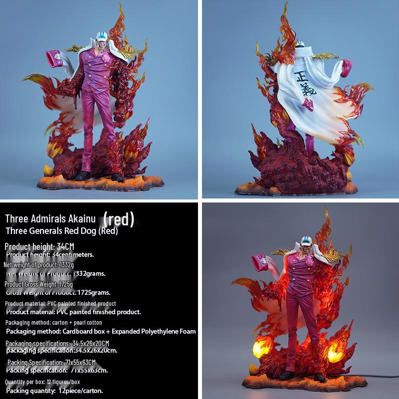 One Piece Admirals Kizaru, Aokiji, Akainu GK Anime Figure Statue Gift