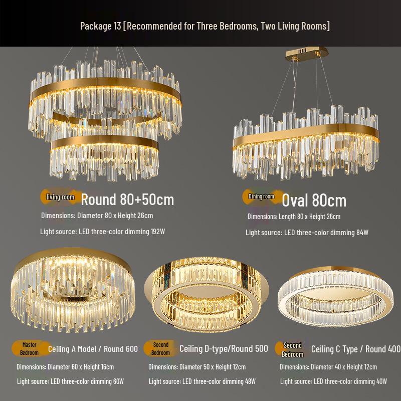Nordic Luxury Italian Minimalist Crystal Chandelier for Living and Dining Room