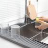 Kitchen Faucet Silicone Mat Bathroom Anti-Slip Sink Drain Mat Slopes Drainage Mat Tableware Drying Protection Mat