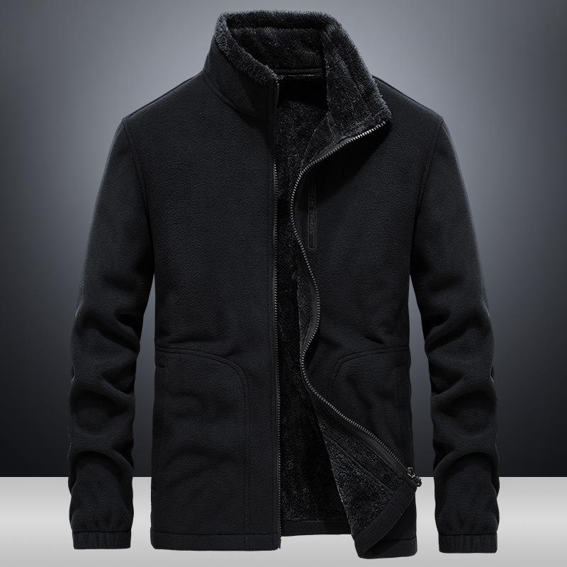 Men's Big Size Fleece Jacket Winter Warm, Thickened Soft Thermal Lining Windproof Outdoor Coat, Loose Fit Casual Pullover M-4XL