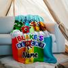 Personalized Custom Name Blanket - Numberblocks Print Design,Blanket for Sofa,Bed,Travel,Camping - Soft and Warm, Great Gift
