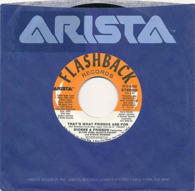 7inch Record DIONNE & FRIENDS, ELTON JOHN, GLADY - That's What Friends Are For AFS9480 Flashback Recor US Soul/Funk Used