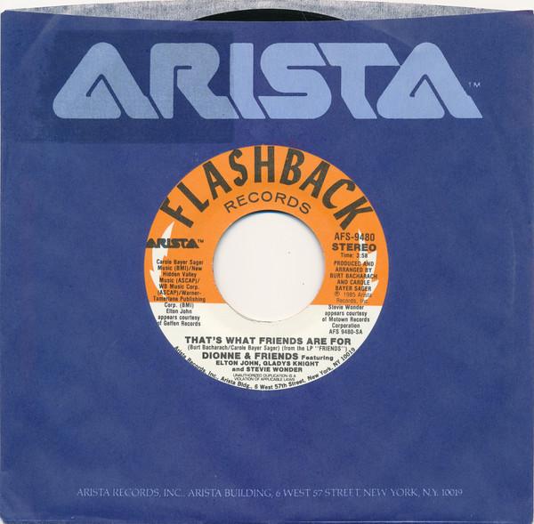 

7inch Record DIONNE & FRIENDS, ELTON JOHN, GLADY - That s What Friends Are For AFS9480 Flashback Recor US Soul/Funk Used