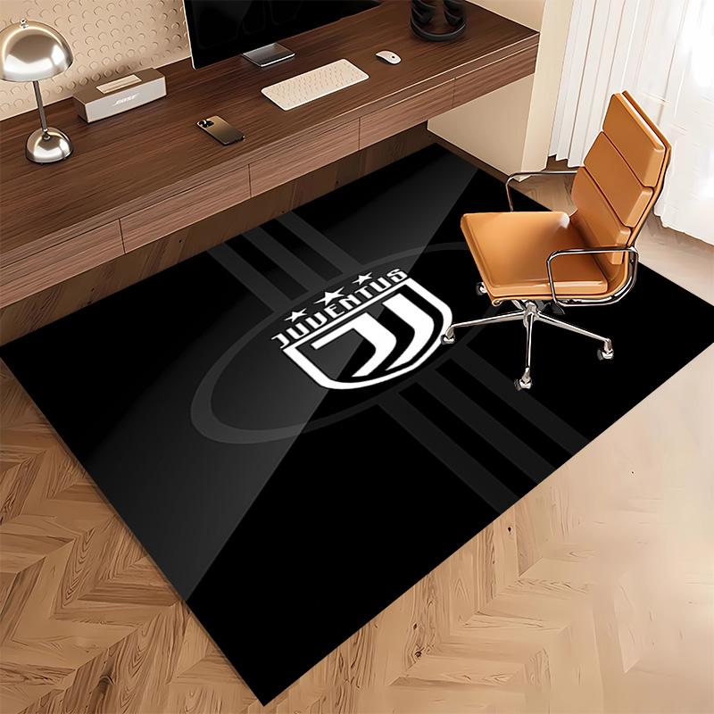 1pc Juventus FC logo Print Area Rug - Soft, Washable Non-Slip Indoor Mat, Living Room, Home Office Decorative Rug,Office Decorative