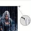 2PCS Thermal Blackout Curtains Wolf Warrior Print Polyester Rod Not Included for Bedroom Living Room Kitchen