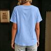 Women Casual V Neck Loose Fit Short Sleeve Blouse Lightweight Soft Fabric Comfortable Summer Top