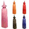 Premium Halloween Cloak With Sewn Craft Adult And Children's Costume Witch Cape For Cosplay Black