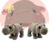 Adorable Moo Deng Plush Hippo Doll Soft Stuffed Animal In Brown With Pp Cotton Filling