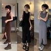 2025 Spring Chic French Sleeveless Knitted Bodycon Slit Dress: Sweet, Spicy, & Slimming Design