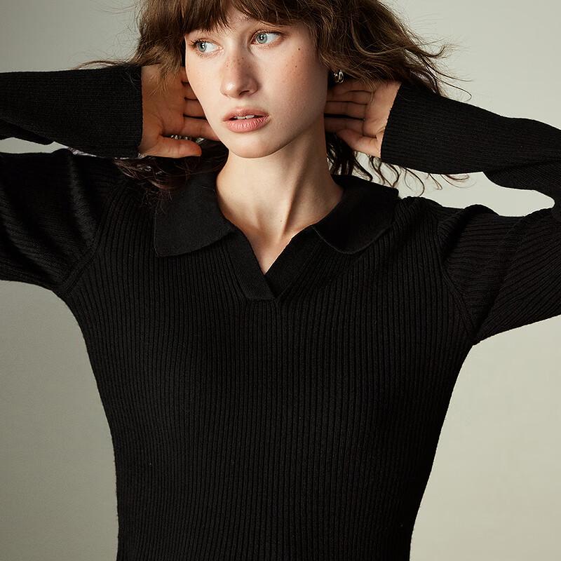 Chuyu Women's 2025 Winter Polo Neck Knit Dress