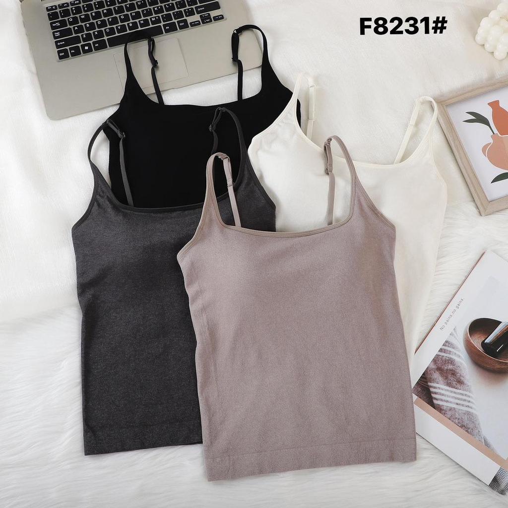 Modal Cashmere Brushed Mulberry Silk Women's Warm Vest with Integrated Cup Camisole